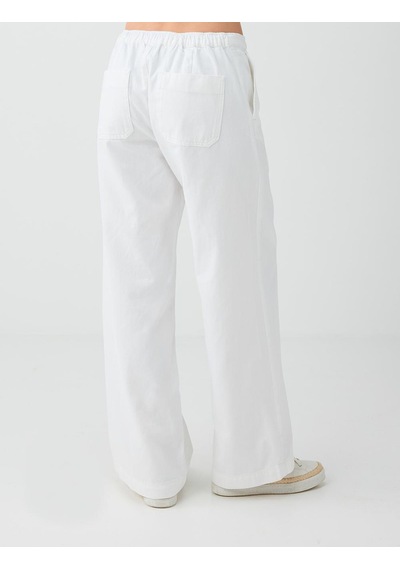 Jimmy Key Kırık Beyaz %100 Pamuk Yüksek Bel Denim Pantolon 6sw187118106