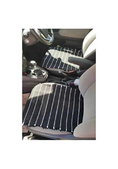 Siyah Beyaz Renklerde 3'lü Set Oto Kilim, Terletmez Ve Konforlu Kullanım
