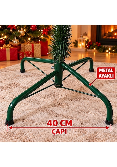 150 Cm Yılbaşı Ağacı 400 Dallı Metal Ayak Metal Gövdeli Noel Ağacı Yüksek Kalite Profesyonel Seri