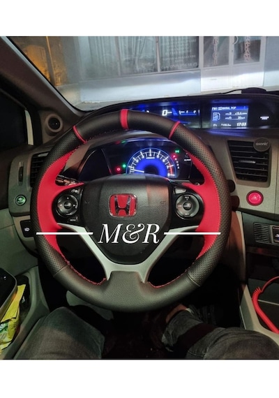 Honda Civic Fb7  Deri Direksiyon Kaplama Siyah