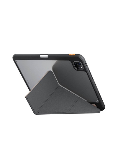 Apple Uyumlu iPad  Pro 11 2024 Kılıf Skinarma Baskı Tasarım 360 Tam Koruma Arkası Şeffaf Standlı Gamma Kılıf Gold