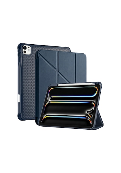 Ps Apple Uyumlu iPad Pro 13 İnç M5 / M4 Tri Folding Standlı Kılıf - Lacivert Kapaklı Kılıf