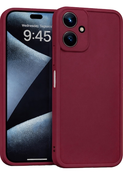 Samsung Galaxy A06 Uyumlu Kamera Çıkıntılı Mat Silikon Telefon Kılıfı Bordo