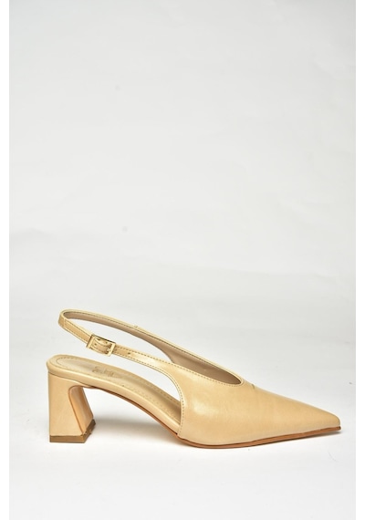 Fox Shoes U654080009 Ten Kalın Topuklu Kadın Ayakkabı Ten
