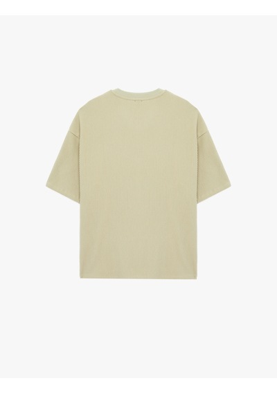 Koton Kısa Kollu Bisiklet Yaka Pamuklu Basic Oversize Tişört Haki 6sam10279mk Haki