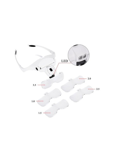 Özel Seri Netlik Lehim Pratik -5 Lens 1.0x-3.5x, 2led Işıklı Büyüteç9892b2
