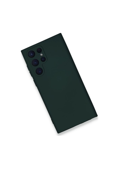 Samsung Uyumlu Galaxy S23 Ultra Kılıf Nano İçi Kadife Silikon Koyu Yeşil
