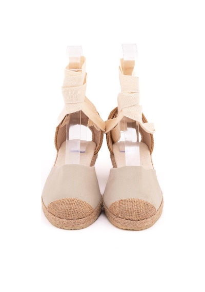Star Tombis Gerçek Elişi Bej Hasır Jüt Bileğe Bağlı Ipli Günlük Kadın Espadril Handmade Bej