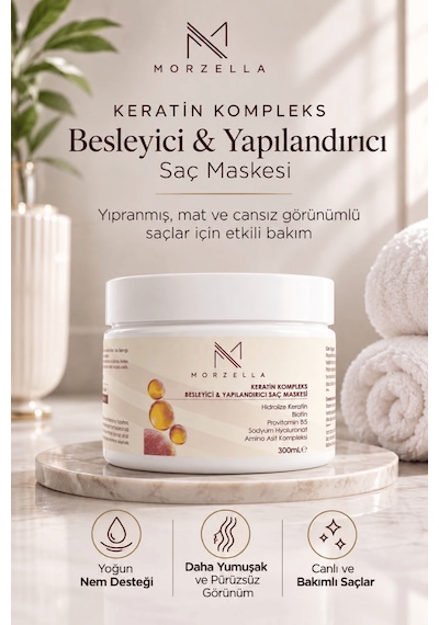 Morzella Keratin Kompleks Besleyici Ve Yapılandırıcı Saç Bakım Maskesi 300 Ml