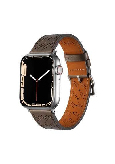 Watch 7 41mm Uyumlu Krd-76 Pu Deri Kordon Strap Kayış Blt Gri