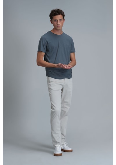 Lufian Erkek Junya Basic T-shirt 111020203 Nefti Gri