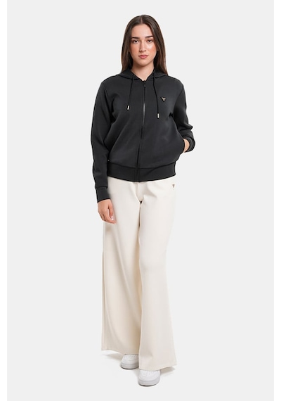 Guess Kadın Olympe Full Kapüşonlu Fermuarlı Sweatshirt - Siyah Siyah