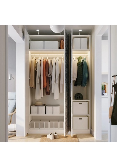 Ikea Beyaz Sağlam Kapaklı Gardırop 150x60x236 Cm