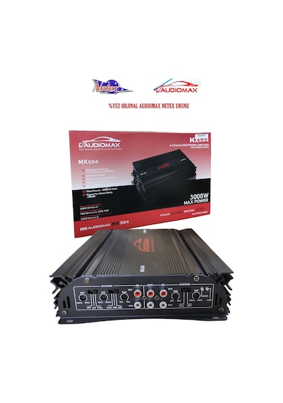 Audiomax Mx-534 4 Kanal Oto Amfi 3000 Watt Stereo Oto Amfi