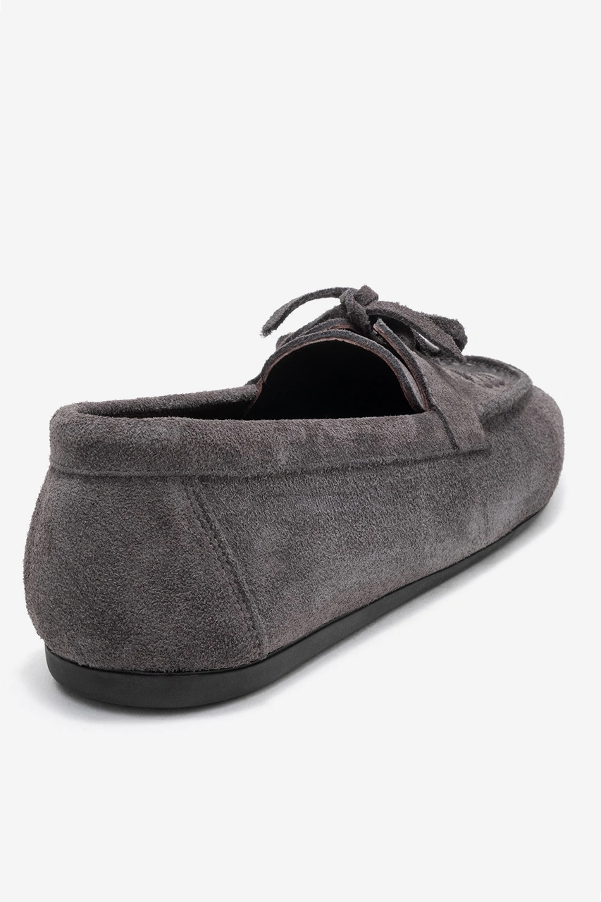 Luvishoes Luvi Shoes Lorven Füme Süet Hakiki Deri Bağcıklı Kadın Loafer Ayakkabı Füme