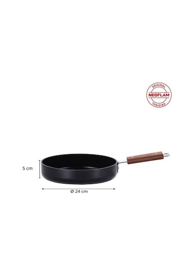 0128 D-neobn124 Bıen Alumınyum Dokum Tava Sıyah 24cm