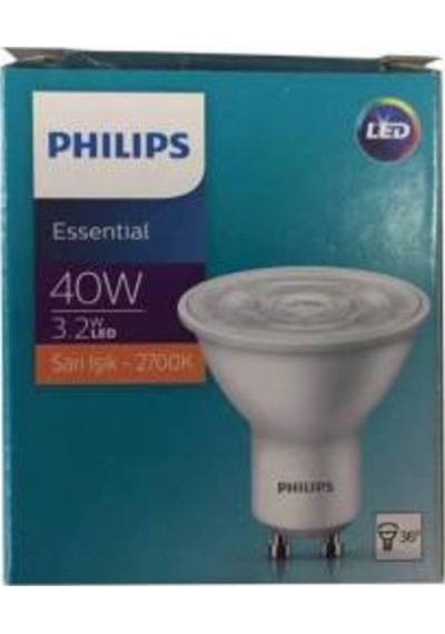 10 Adet Phılıps 4,7W=50W 380 Lümen Gu 10 Led Spot 2700 Kelvin ...