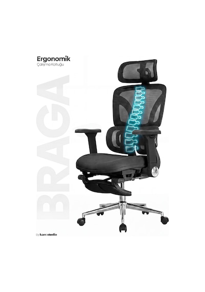 Braga Ergonomik Çalışma Koltuğu - Siyah