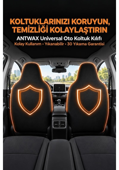 Siyah Peugeot Partner Penye Oto Koltuk Kılıfı - Marka Yeni Logo Baskılı