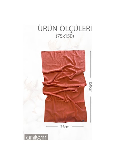 Plaj Havlusu %100 Pamuk 75x150 Desenli Turuncu Turuncu