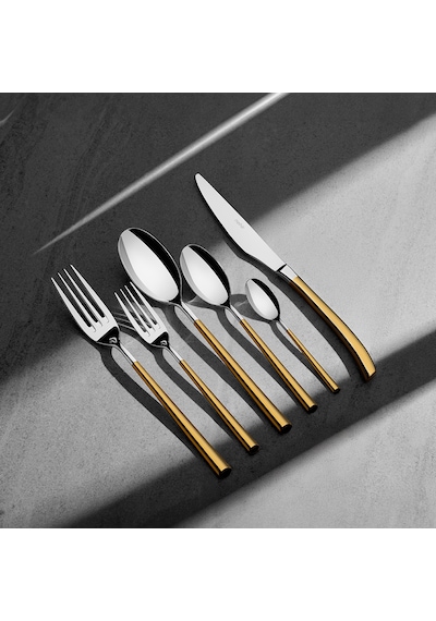Elegance Altın Saten 6 Kişilik 36 Parça Çatal Kaşık Bıçak Takımı
