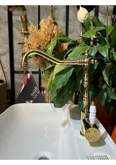 İsaoğlu Yapı Gold Mutfak Bataryası Zen Design Evye Armatür Vintage Klasik Batarya Gold