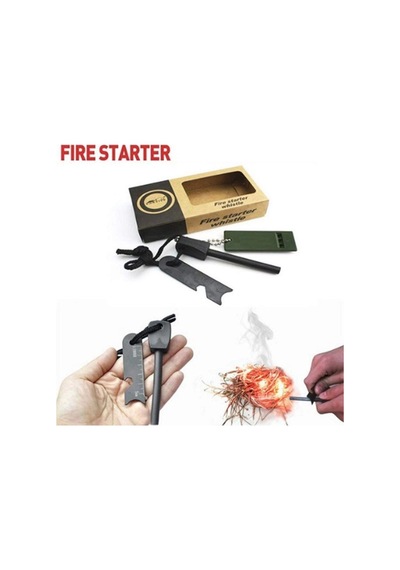 Survive Magnezyum Çubuğu Ateş Başlatıcı Çakmak Taşı Acı Kahverengi