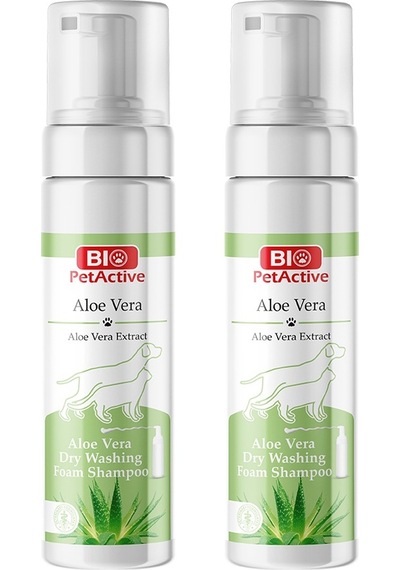 Bio Petactive Aloe-vera Özlü Köpek Ve Kedi Kuru Yıkama Köpük Şampuan 200 Ml X 2 Adet