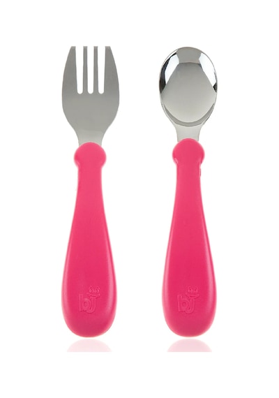 Babyjem Paslanmaz Çelik Çatal Kaşık Seti 522 Pembe Pembe