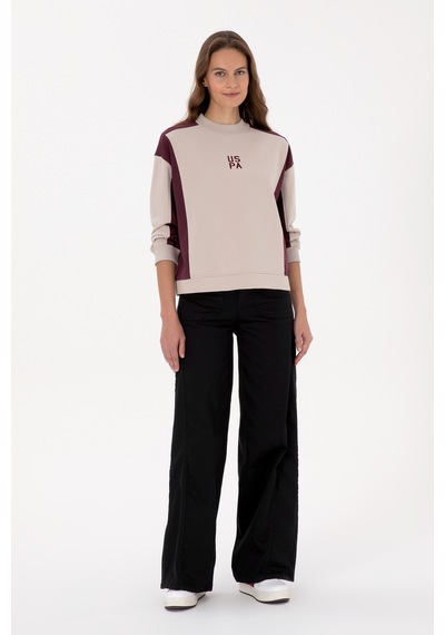 U.S. Polo Assn. Kadın Bordo Bisiklet Yaka Sweatshirt 50314951-VR177