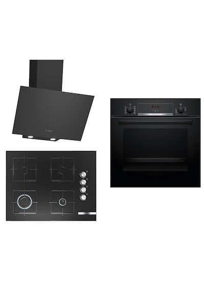 Bosch HBF514BB1T - POP7C6O12O - DWK64PJ60T 3'lü Ankastre Set Siyah 270