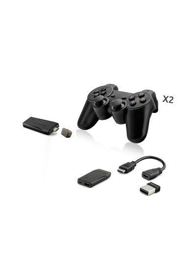 Retro Oyun Stick Hdmi Çift Gamepad Seti 2.4g Kablosuz - Siyah Hd327 Evimdeyokyok
