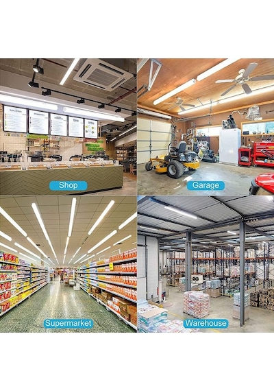 5 Adet 120 Cm 80 Watt 6500 Kelvin Beyaz Işık 3 Sıra Ledl Kristal Bant Armatür Fabrika Tavan Armatürü Beyaz