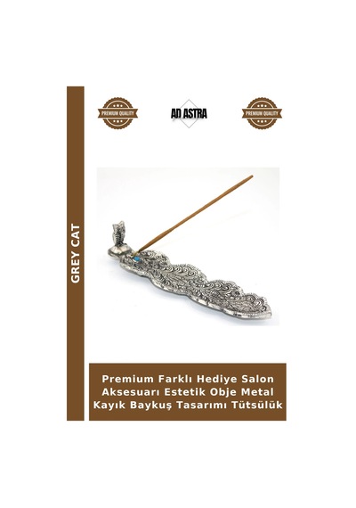 Premium Farklı Hediye Salon Aksesuarı Estetik Obje Metal Kayık Baykuş Tasarımı Tütsülük