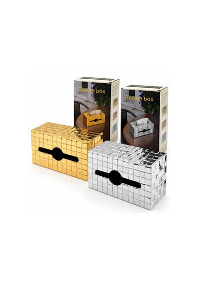 Plastik - Mozaik Desen Dikdörtgen Dekoratif Peçetelik 12x21cm - Renk Belirtiniz - 1 Adet Gönderilir 5705 Çok Renkli