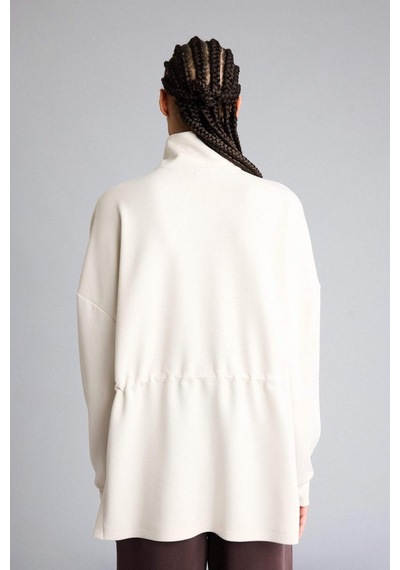 Defacto Long Fıt Dik Yaka Modal Sporcu Sweatshirt F9065ax26sper218 Ekru-er218
