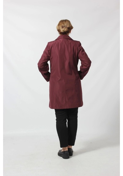 Moda Berray 1670 Düğmeli Cep Detaylı Bondit Ceket Mürdüm Mürdüm
