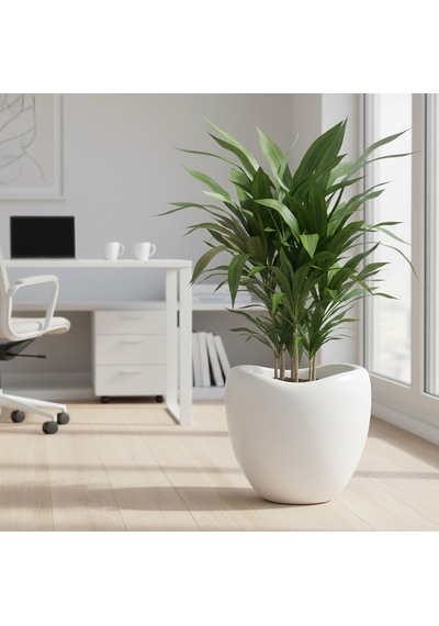 Evinizin Atölyesi Yumurta Saksı Kirli Beyaz 52 Lt 52cm-round