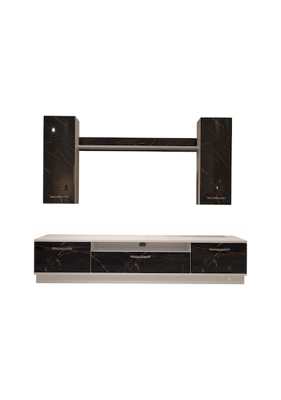 Decoraktiv Trendstyle 5d Mdf Tv Ünitesi Tv Sehpası Beyaz - Siyah Mermer