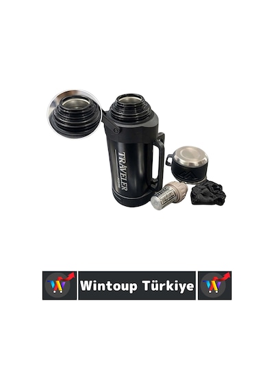 Termos Gündelik Ofis Kamp Outdoor Piknik Sızdırmaz Kapaklı Çift Katmanlı Vakumlu Mug Termos 2000 Ml Çok Renkli