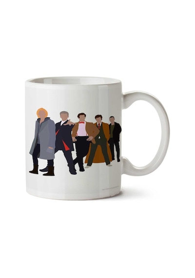 All 5 Modern Doctors Including 13th Doctor İki Tarafı Baskılı Kupa Bardak Çok Renkli
