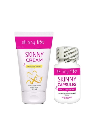 Skinnyfit Elma Sirkesi Ana Malzemeli Vücut Bakım Kremi + 30lu Kaps Set