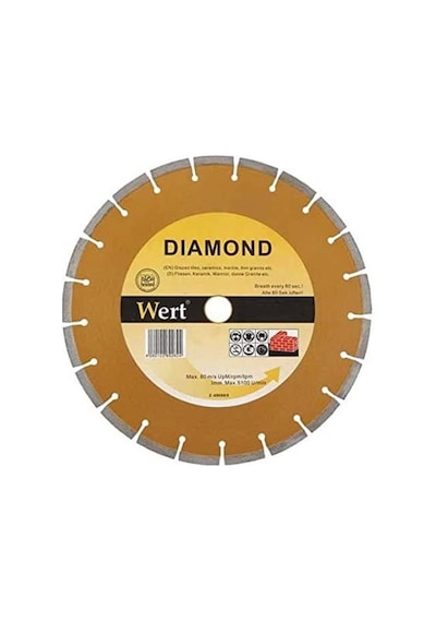 Wert W 2711/115 Granit Mermer Elmas Tesetere, Turuncu/gri 115mm