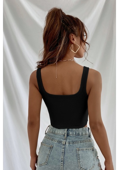 Epilons Zenvial Kadın Siyah Kalın Askılı Crop Top Büstiyer Zenviall2