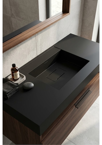 Flatstone Etajerli Granit Lavabo 120 50 Cm Siyah İsimdebelirtilmiş
