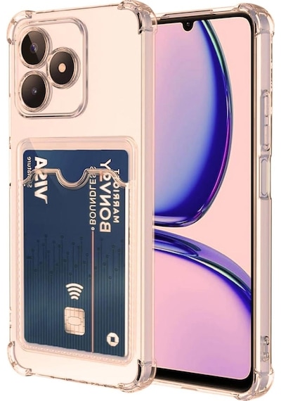 Tecno Spark 10 Pro Kılıf Darbe Emici Köşe Korumalı Kartlıklı Cüzdanlı Silikon Kapak - Füme