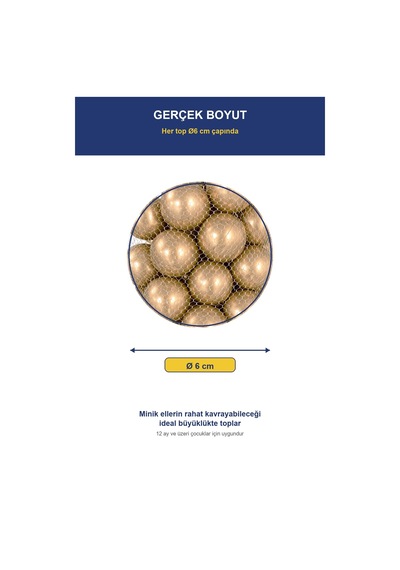 Gold Havuz Topu 50 Adet Yumuşak Oyun Havuzu Topları, Filede 1+ Yaş