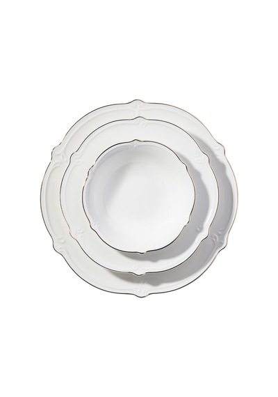 Korkmaz Lotus Collection 53 Parça Gold Yemek Takımı A9891 Beyaz