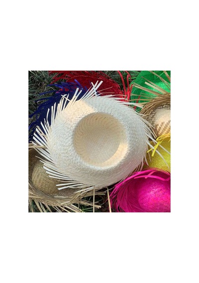 Tropikal Parti Beyaz Hasır Hawaii Şapkası 13x36 Cm - Parti Şapkası - Parti Ve Kutlama - Doğum Günü 0 - 99