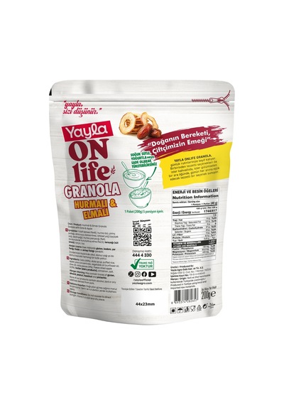 Yayla Onlife Hurmalı Ve Elmalı Granola 200 G X3
